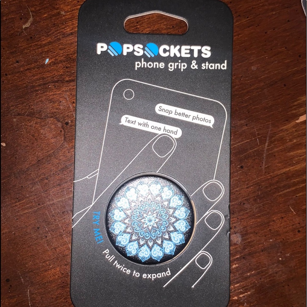 Blue design pop socket